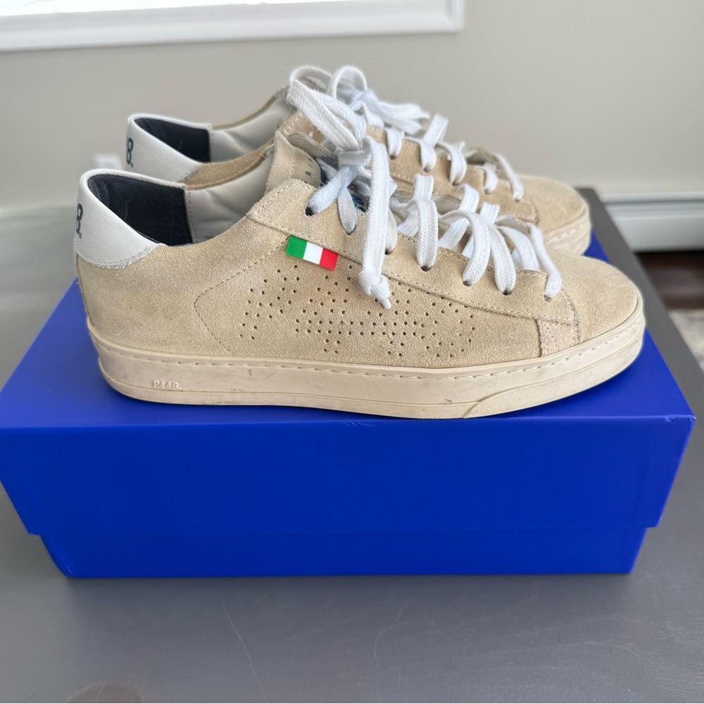 P448 Beige and Blue Sneakers